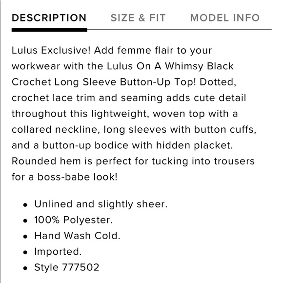 Lulu’s On A Whimsy Black Button Up Top Sz XS - Picture 7 of 7